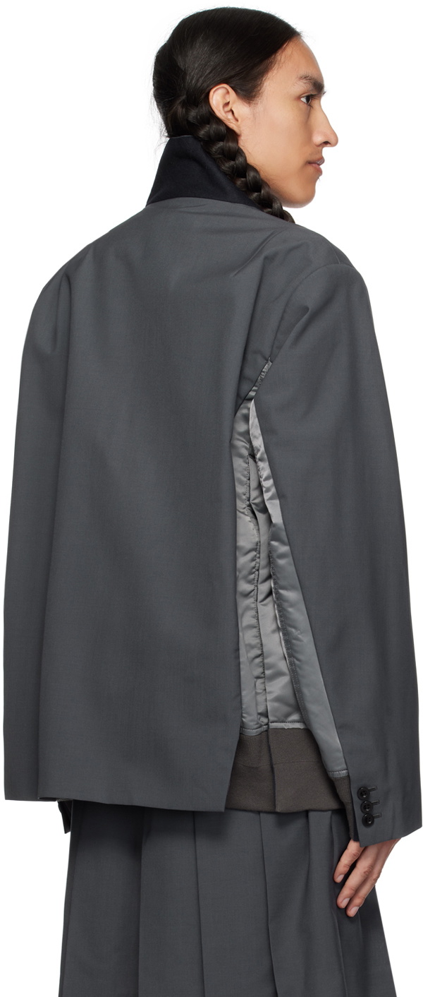 ジャケット・アウター Sacai gray panel tailored jacket 22aw sacai Gray Suiting Jacket Sacai