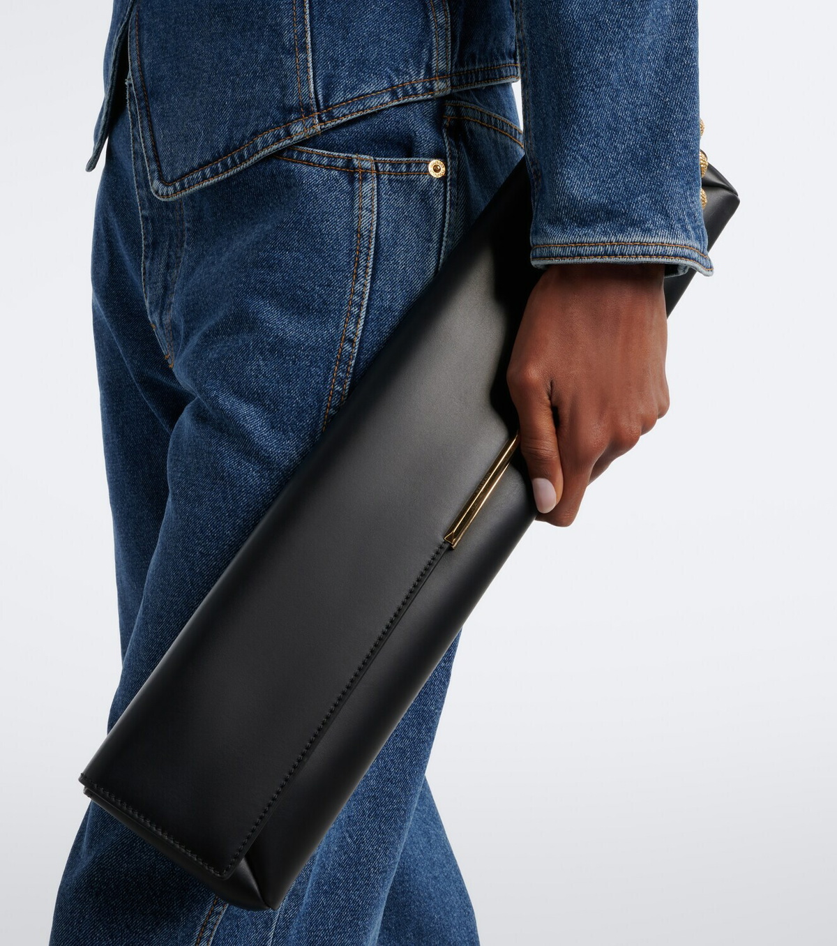 Balmain Small leather clutch