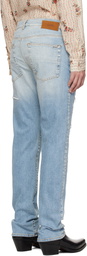 AMIRI Blue 'AMIRI' Repaired Slim Jeans