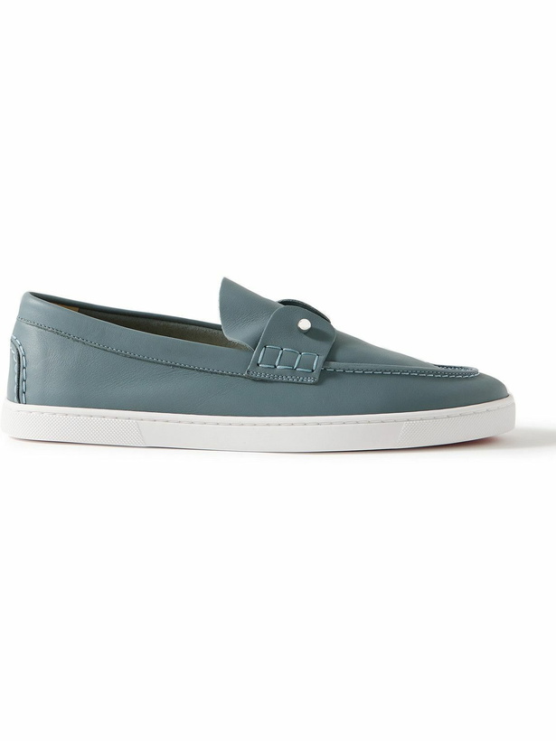 Photo: Christian Louboutin - Chambeliboat Embellished Leather Loafers - Blue
