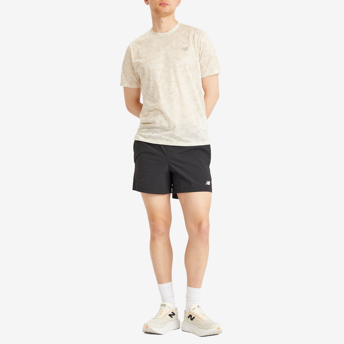 New Balance Athletics Printed T-Shirt in Beige
