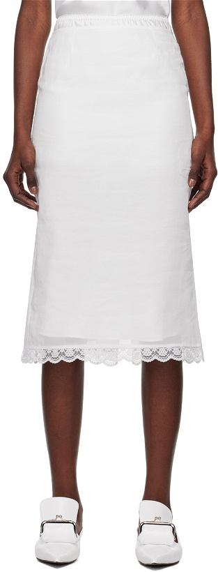 Photo: SHUSHU/TONG White Sheer Midi Skirt