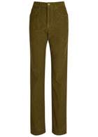 Saint Laurent Clyde Bootcut Corduroy Trousers Khaki