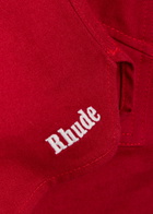 Rhude Classic Logo-embroidered Cotton Shorts Red And White