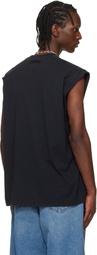 VETEMENTS Black Cross Logo Sleeveless Top