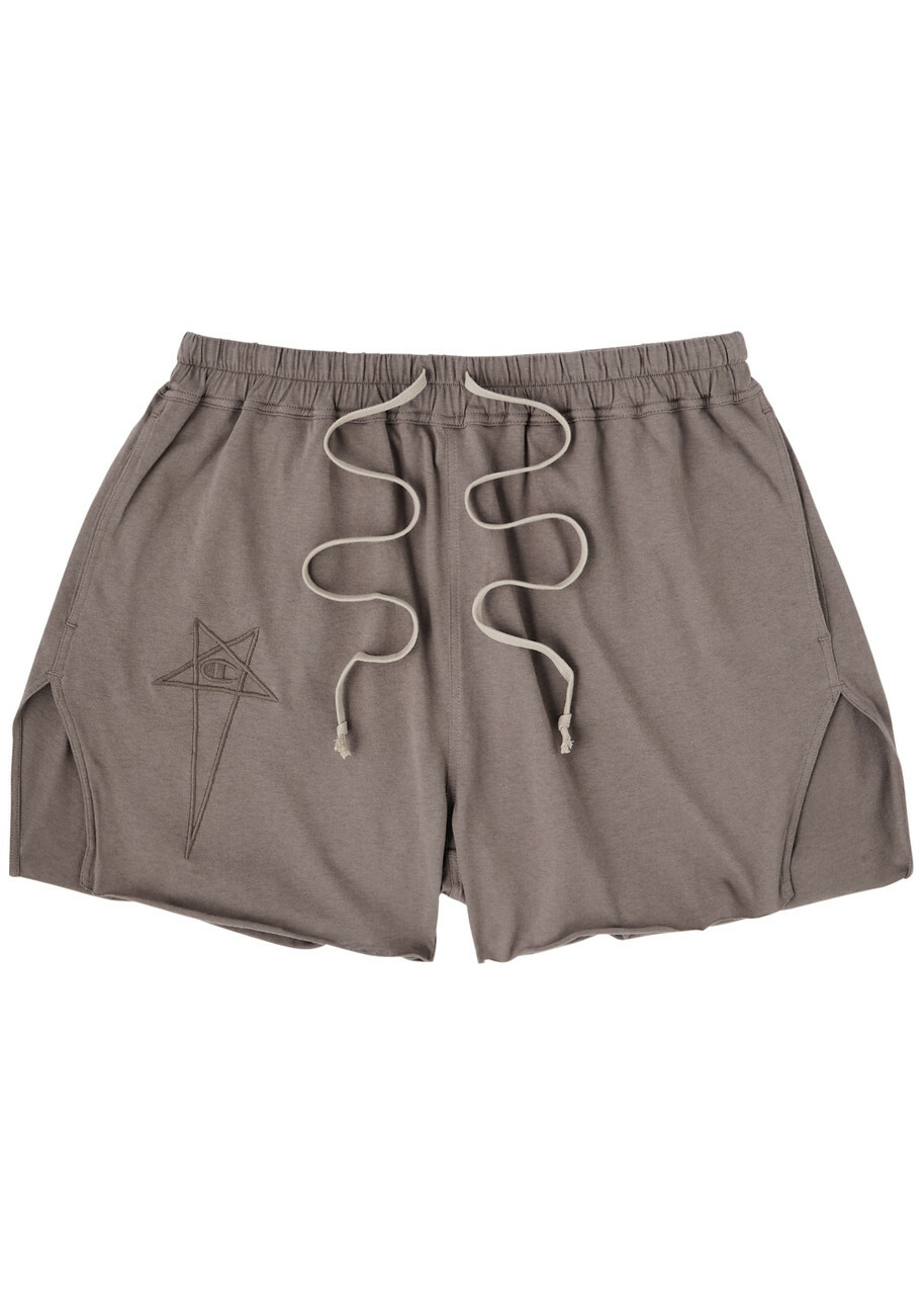 Rick Owens X Champion Dolphin Cotton Shorts Grey Rick Owens