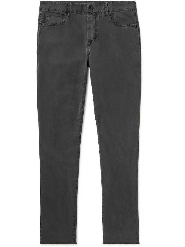 Photo: James Perse - Straight-Leg Brushed Cotton-Blend Twill Trousers - Black