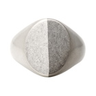 Maison Margiela Silver and Black Dual Signet Ring