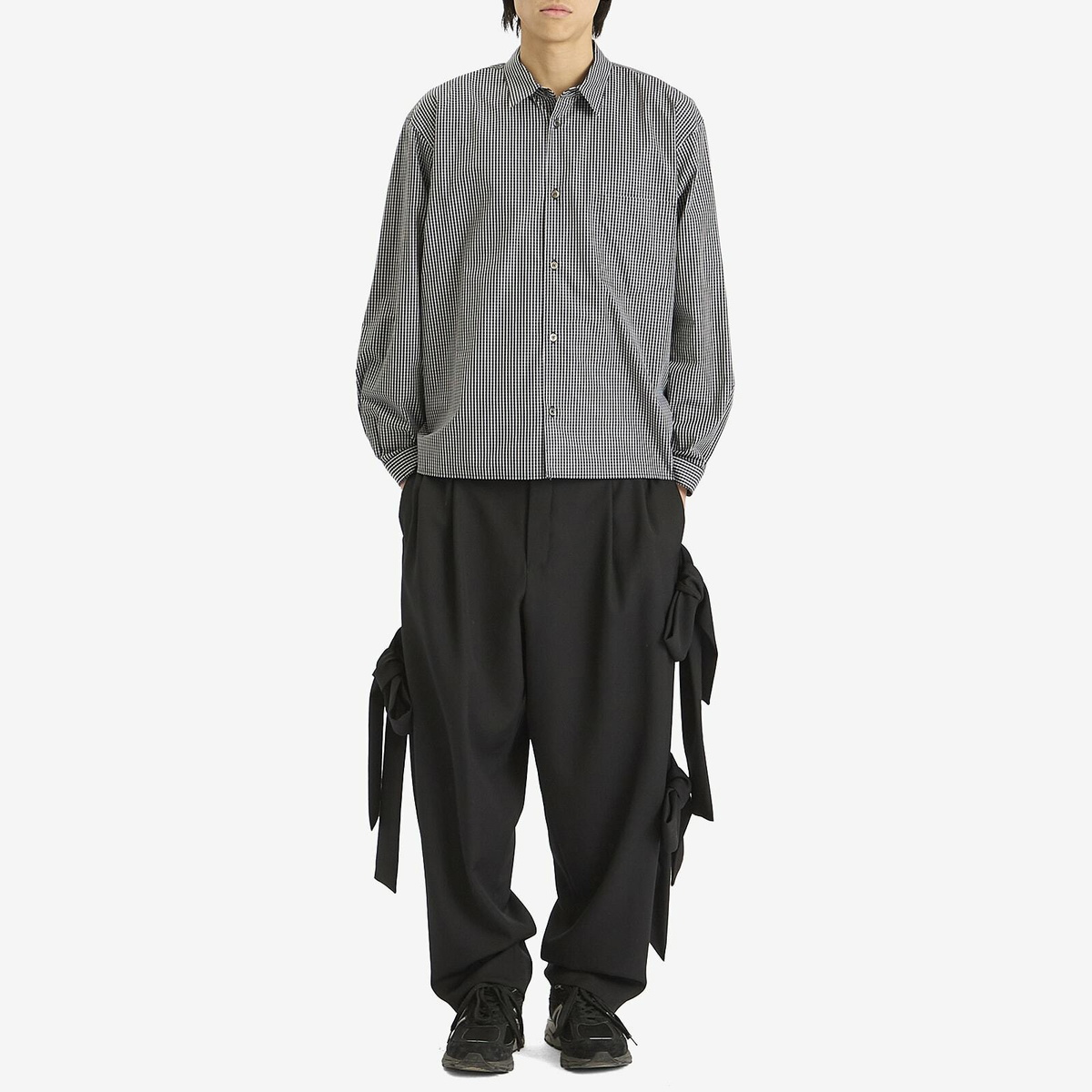 Comme des Garçons Men's Gingham Check Shirt in Black Comme des