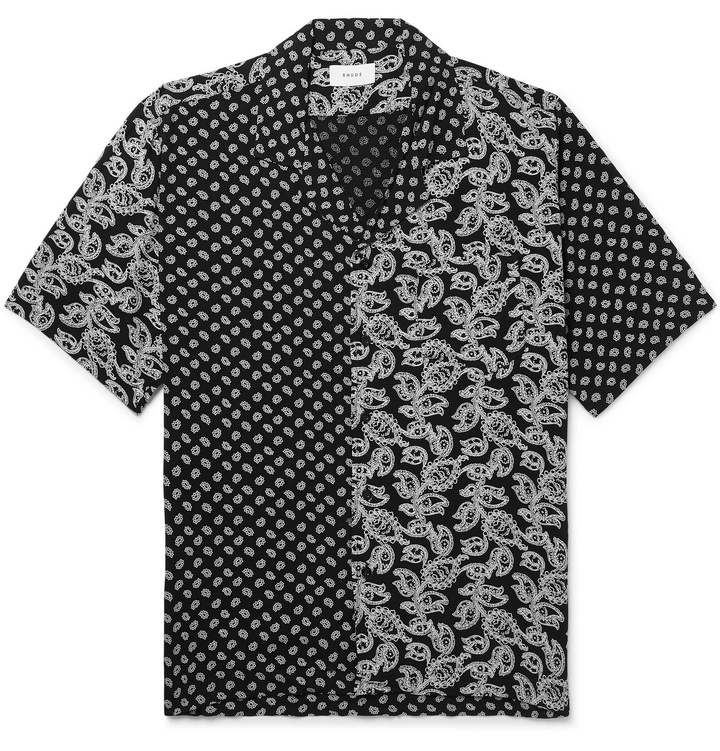 Photo: Rhude - Camp-Collar Printed Woven Shirt - Black