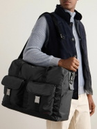 Kiton - Logo-Appliquéd Textured-Leather Trimmed Nylon Weekend Bag