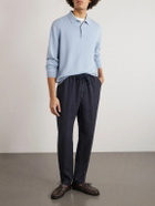 Altea - Mattia Straight-Leg Linen Drawstring Trousers - Blue