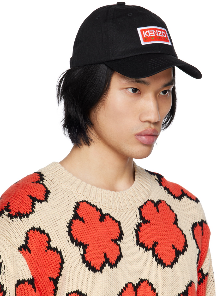 【送料&関税込】Kenzo Black Cotton Baseball Cap Kenzo Black Kenzo Paris Baseball Cap Kenzo