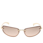 Le Specs Bubbles Sunglasses in Gold/Smokey Pink Grad 