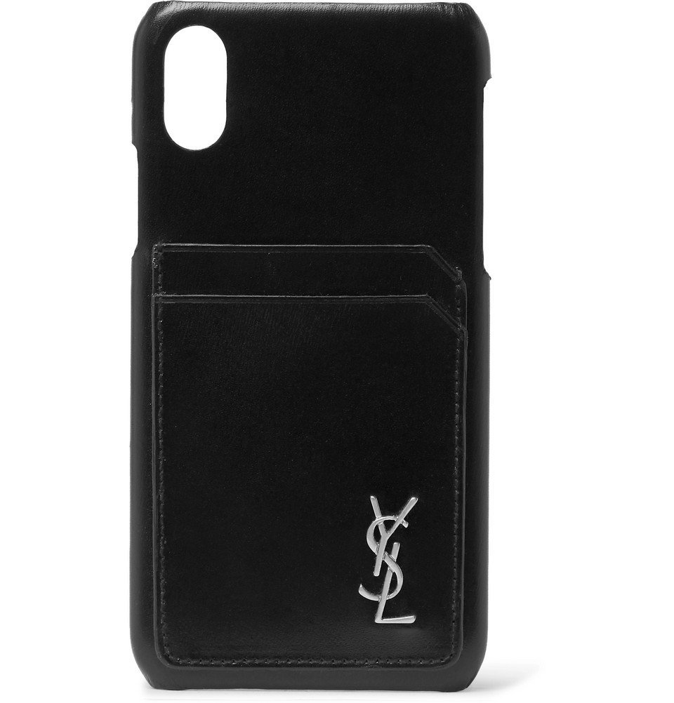 SAINT LAURENT - Logo-Detailed Leather iPhone X Case - Black Saint