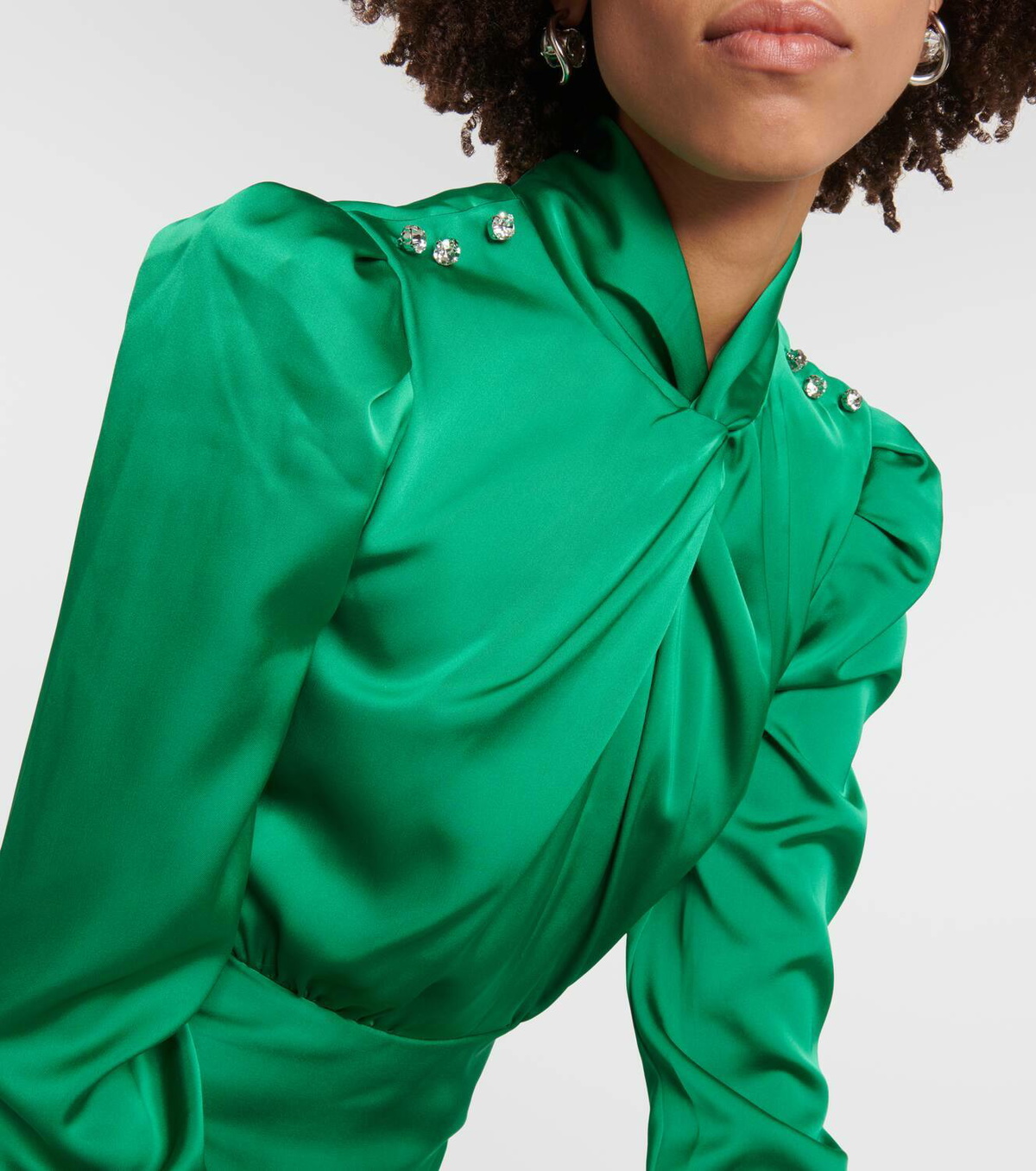 Self-Portrait Draped satin midi dress Self-Portrait