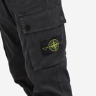 Stone Island Men's Brushed Cotton Canvas Cargo Pants in Black