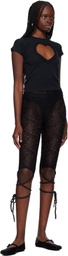 AMBUSH Black Lace Ribbon Leggings