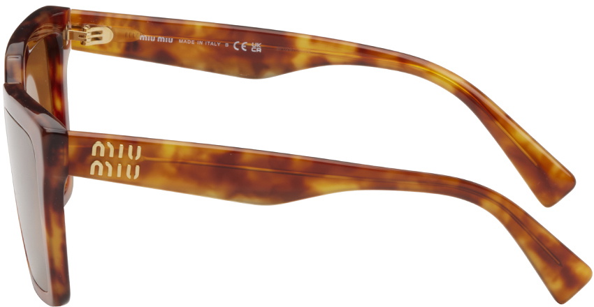 Miu Miu Eyewear Tortoiseshell Oversized Square Sunglasses  display picture 3
