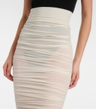 Wolford Draped sheer high-rise midi skirt