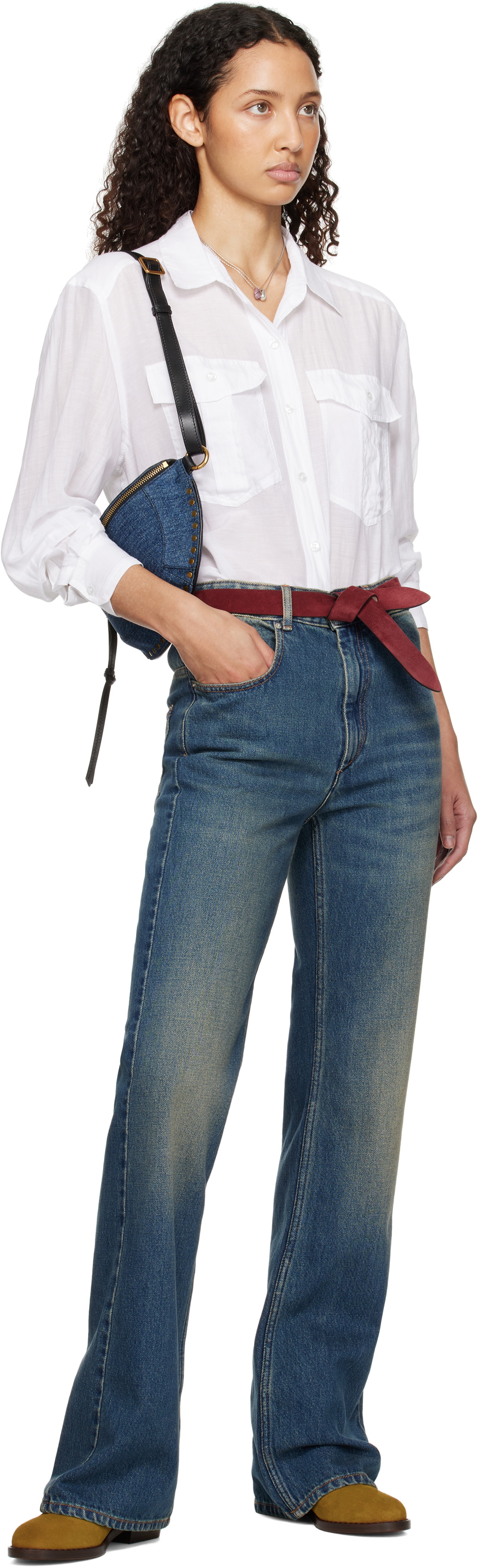 Isabel Marant Blue Skano Denim Belt Bag