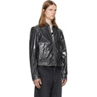Diesel Gray Patent-Leather Jacket