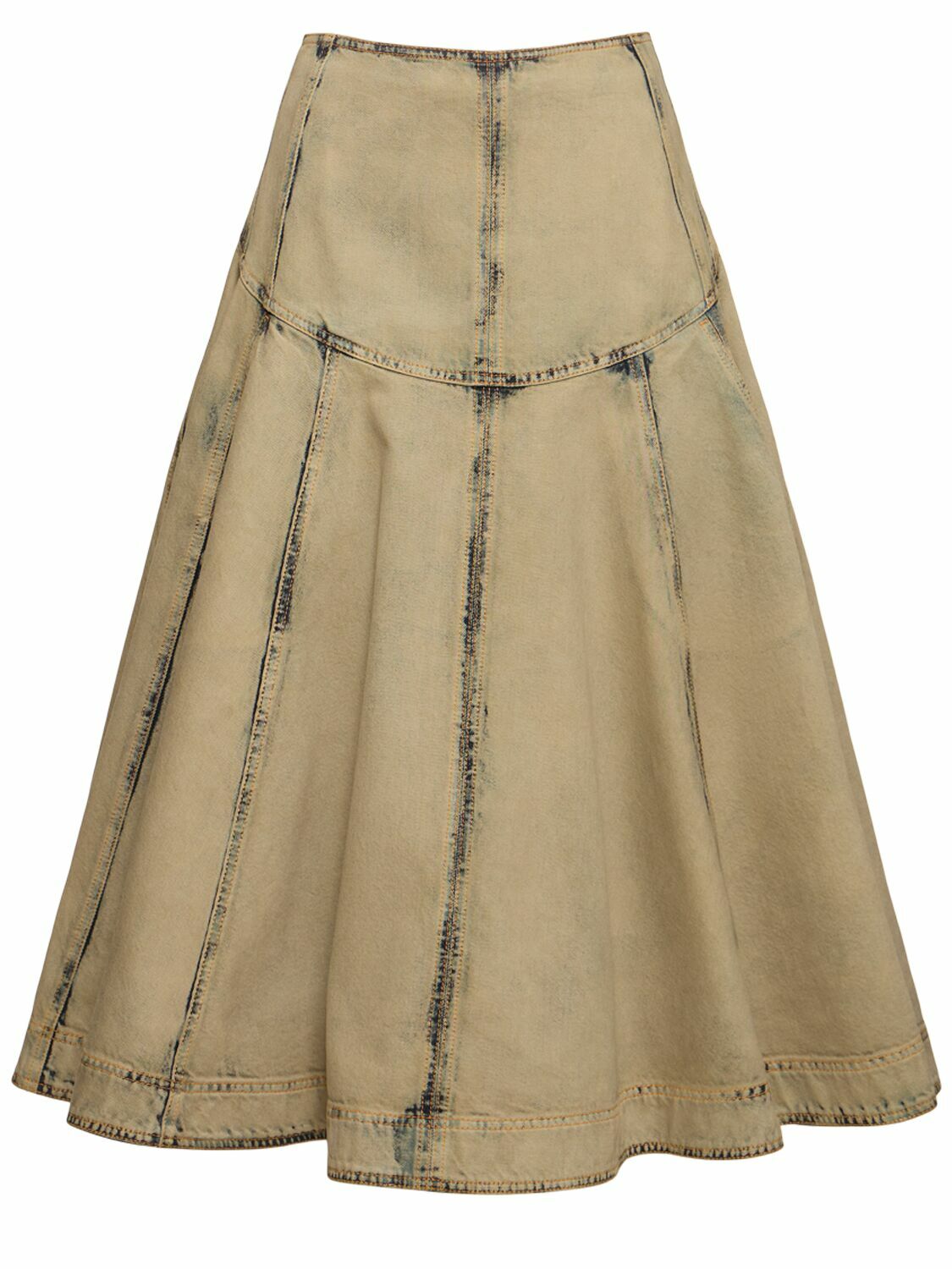 FERRAGAMO Cotton Blend Denim Midi Skirt Salvatore Ferragamo