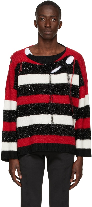 Photo: Charles Jeffrey Loverboy Red & Black Striped Slash Sweater