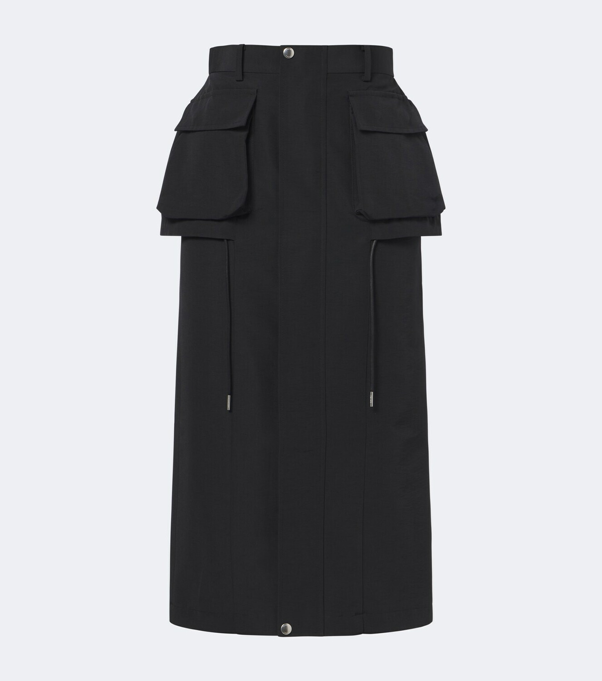 Sacai Cotton-blend zip-up midi skirt