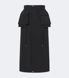 Sacai Cotton-blend zip-up midi skirt