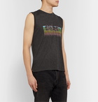 SAINT LAURENT - Slim-Fit Printed Mélange Jersey Tank Top - Gray