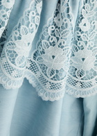 Lug Von Siga Artemis Broderie Anglaise Woven Cape Blouse Light Blue