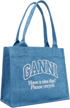 GANNI Blue Denim Tote