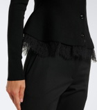 McQueen Lace-trimmed peplum cardigan