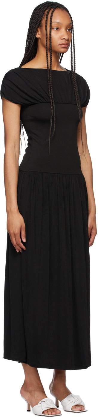 Totme Black Double Draped Maxi Dress Toteme