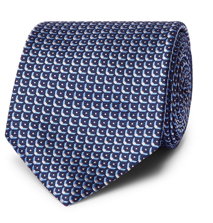 Photo: Brioni - 8cm Silk-Jacquard Tie - Blue