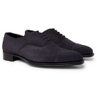 Kingsman - George Cleverley Whole-Cut Suede Oxford Shoes - Navy