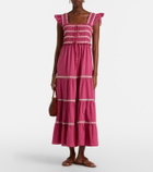 Rixo Chandra tiered cotton midi dress