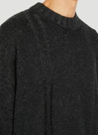 Drop Needle Knit Jumper in Black