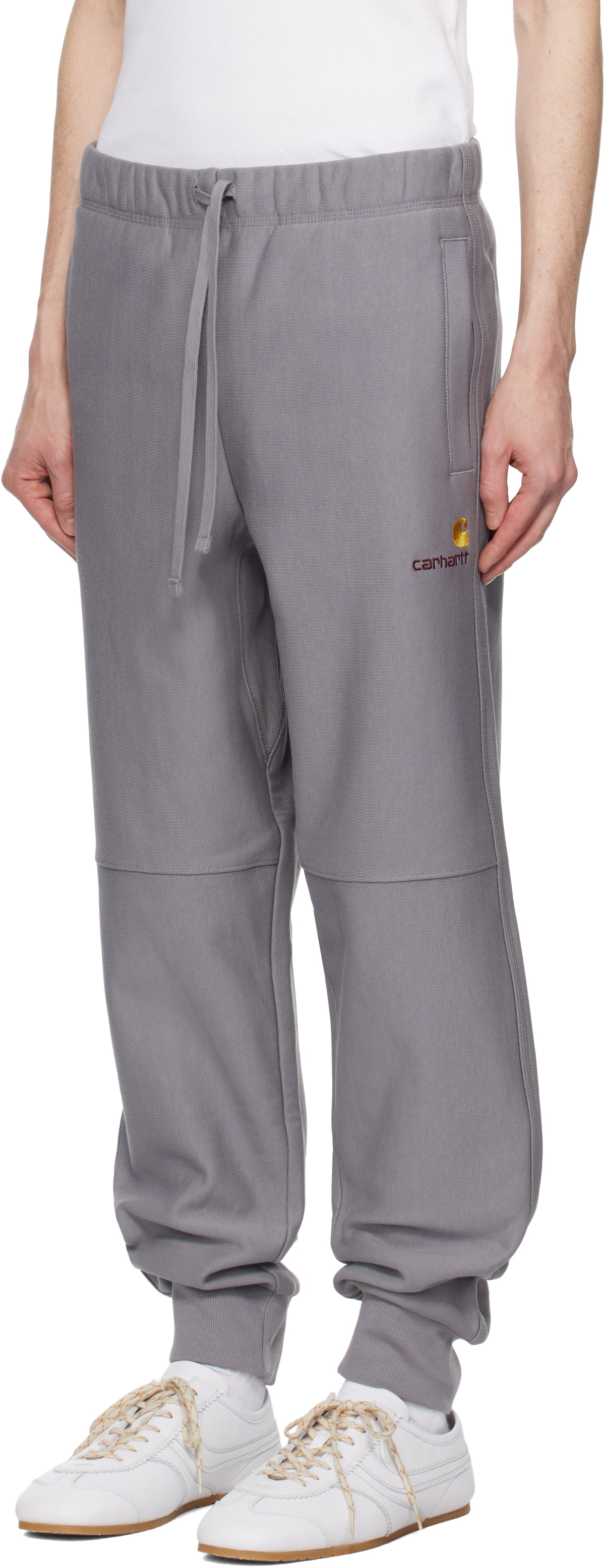 Carhartt Work In Progress Gray American Script Sweatpants