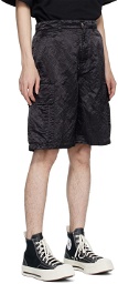 Solid Homme Black Crinkled Shorts