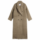 Samsøe Samsøe Women's Sajilla Hairy Wool Coat in Pale Fossil Melane