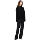 St. Agni Black Milano Knit Scarf Sweater