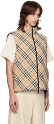 Burberry Beige Check Reversible Down Vest
