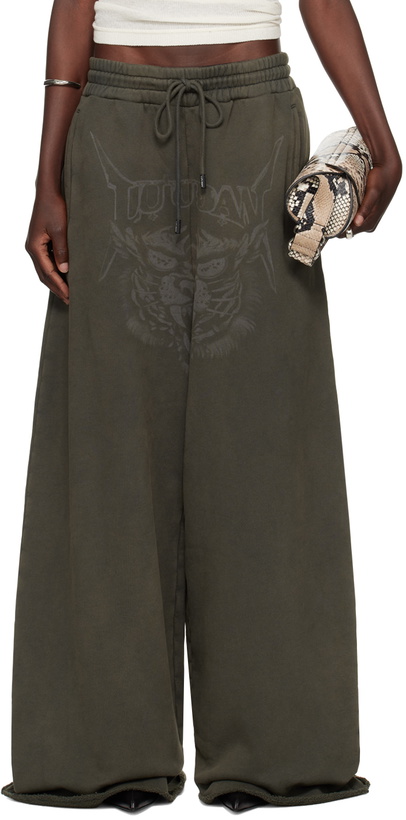 Photo: LU'U DAN Black Raw-Cut Bontan Sweatpants