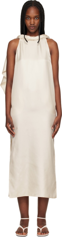 Photo: Loulou de Saison Off-White Susan Twisted Collar Maxi Dress