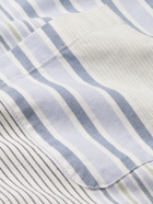 OLIVER SPENCER LOUNGEWEAR - Westcliffe Striped Organic Cotton-Twill Pyjama Shirt - Blue