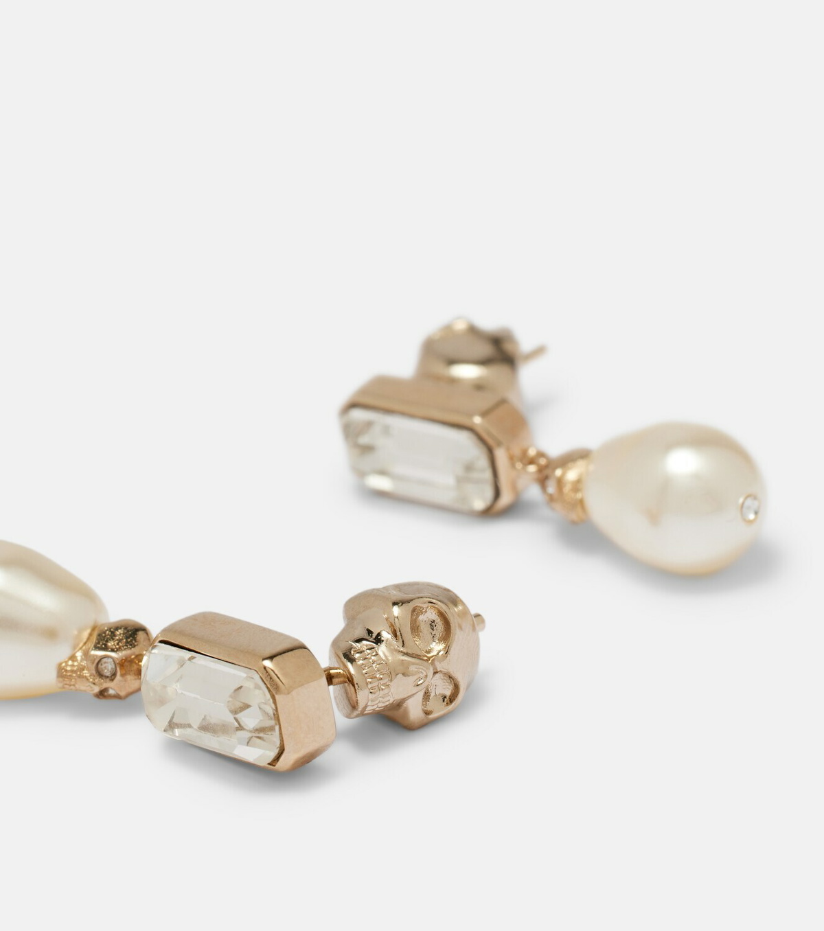 McQueen Skull embellished drop earrings
