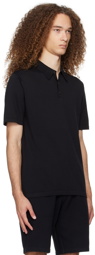 Sunspel Black Three-Button Polo