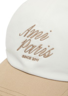 Ami Paris Logo-embroidered Contrasting Cotton cap - White - One Size